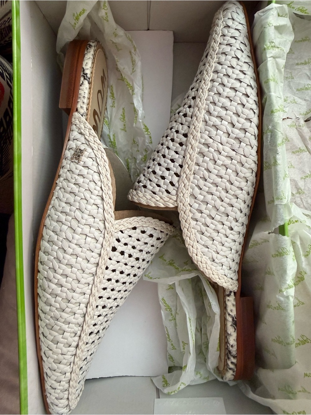 Sam Edelman Woven Pointed-Toe Women’s Flat - Cream